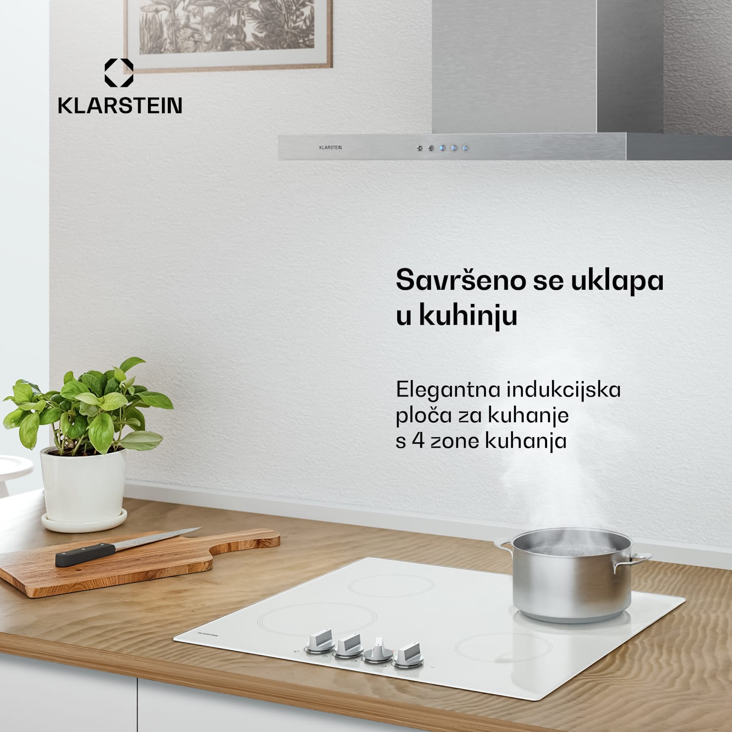 Kochheld indukcijska ploča za kuhanje | Elegantna i snažna | 4 zone za kuhanje | 7000 W | 60 cm 60 cm | Bijela