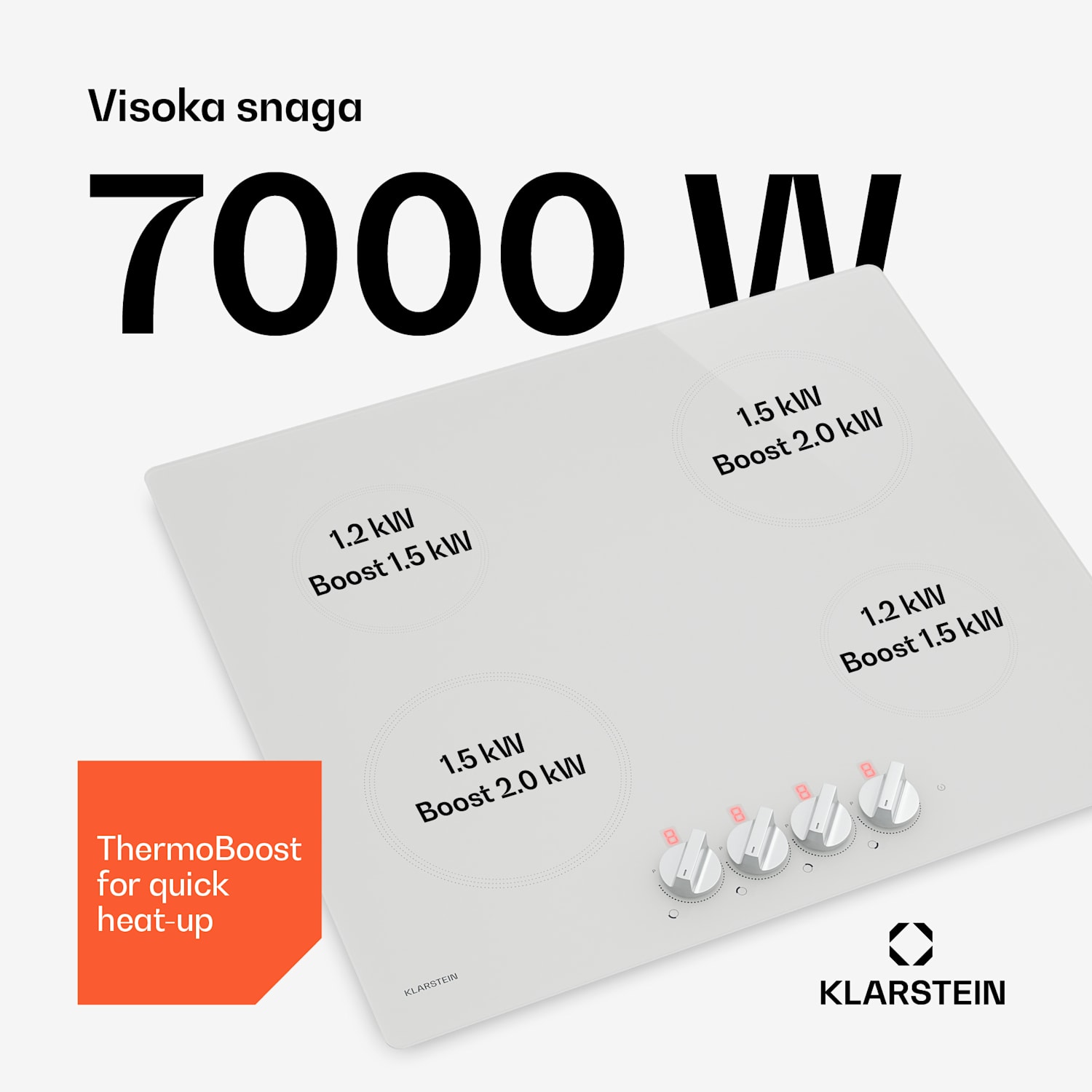 Kochheld indukcijska ploča za kuhanje | Elegantna i snažna | 4 zone za kuhanje | 7000 W | 60 cm 60 cm | Bijela