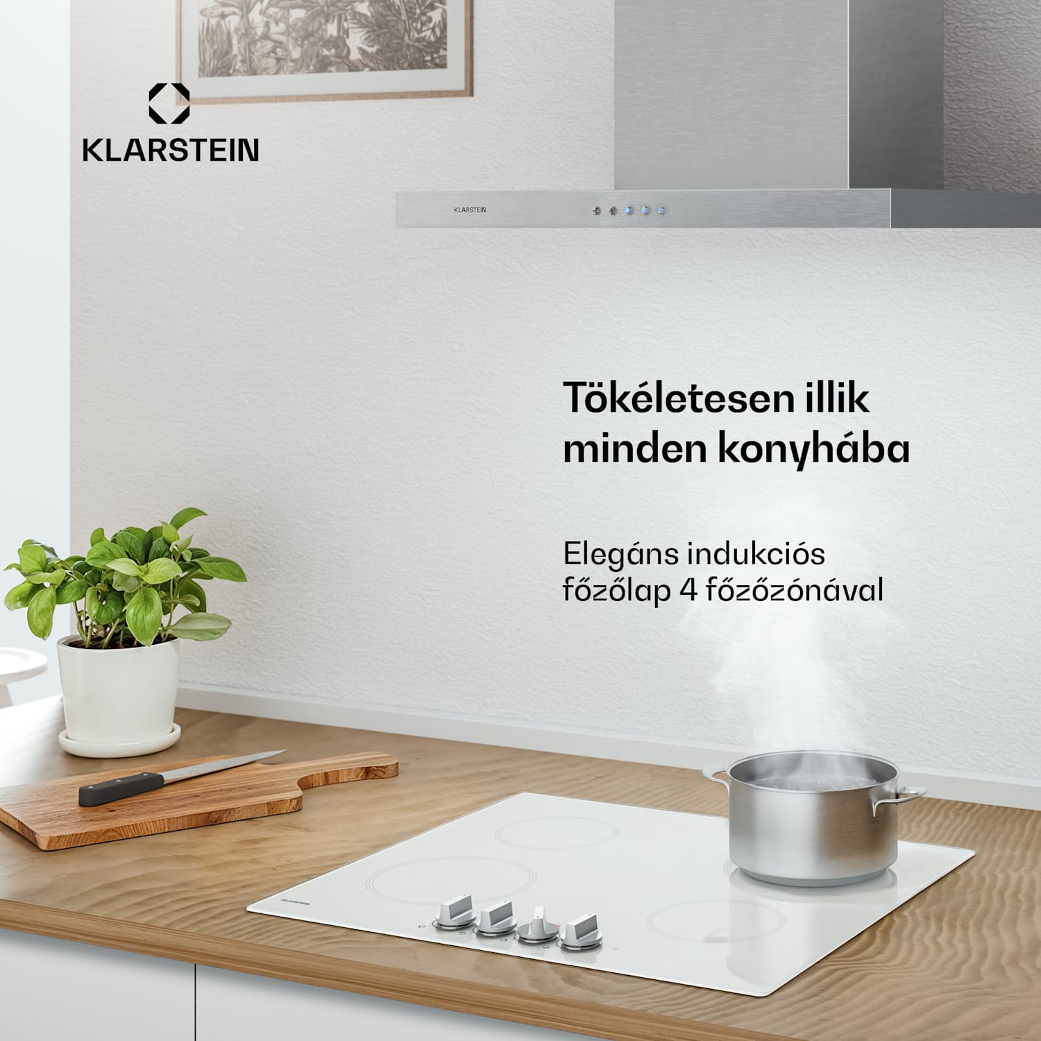 Kochheld indukciós főzőlap | Elegáns és erőteljes | 4 főzőzóna | 7000 W | 60 cm 60 cm | Fehér