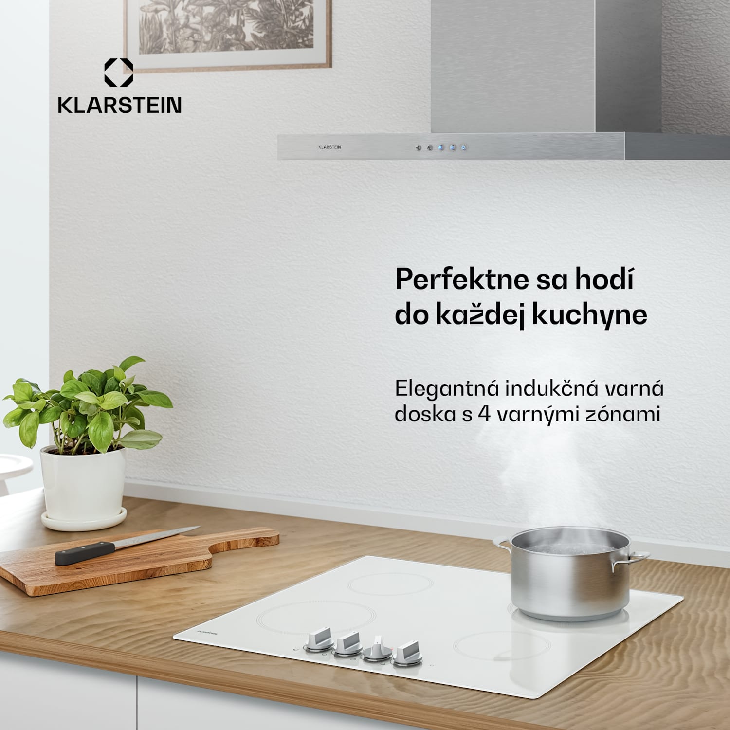 Kochheld indukčná varná doska | Elegantná a výkonná | 4 varné zóny | 7000 W | 60 cm 60 cm | Biela