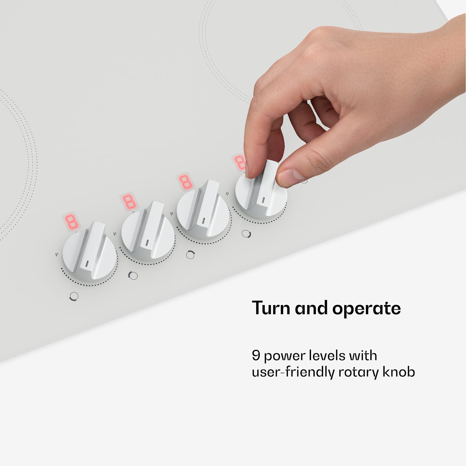 Kochheld placa de indução | Elegante e potente | 4 zonas de cozedura | 7000 W | 60 cm 60 cm | Branco