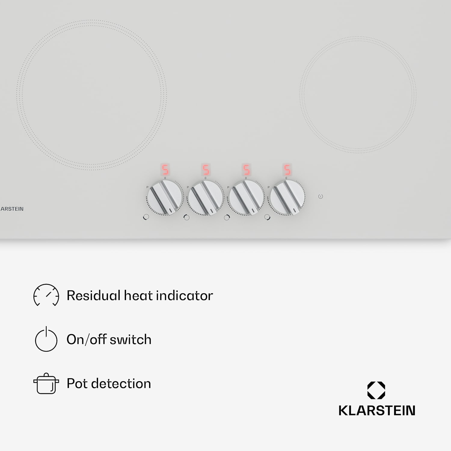 Kochheld placa de indução | Elegante e potente | 4 zonas de cozedura | 7000 W | 60 cm 60 cm | Branco