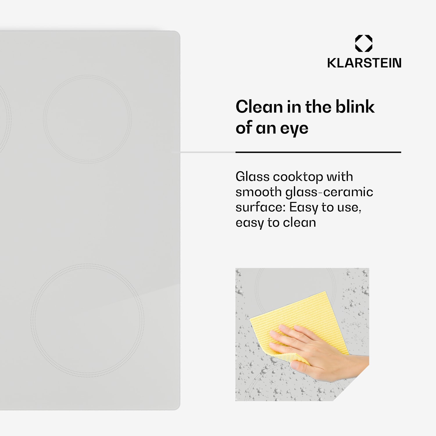 Kochheld placa de indução | Elegante e potente | 4 zonas de cozedura | 7000 W | 60 cm 60 cm | Branco