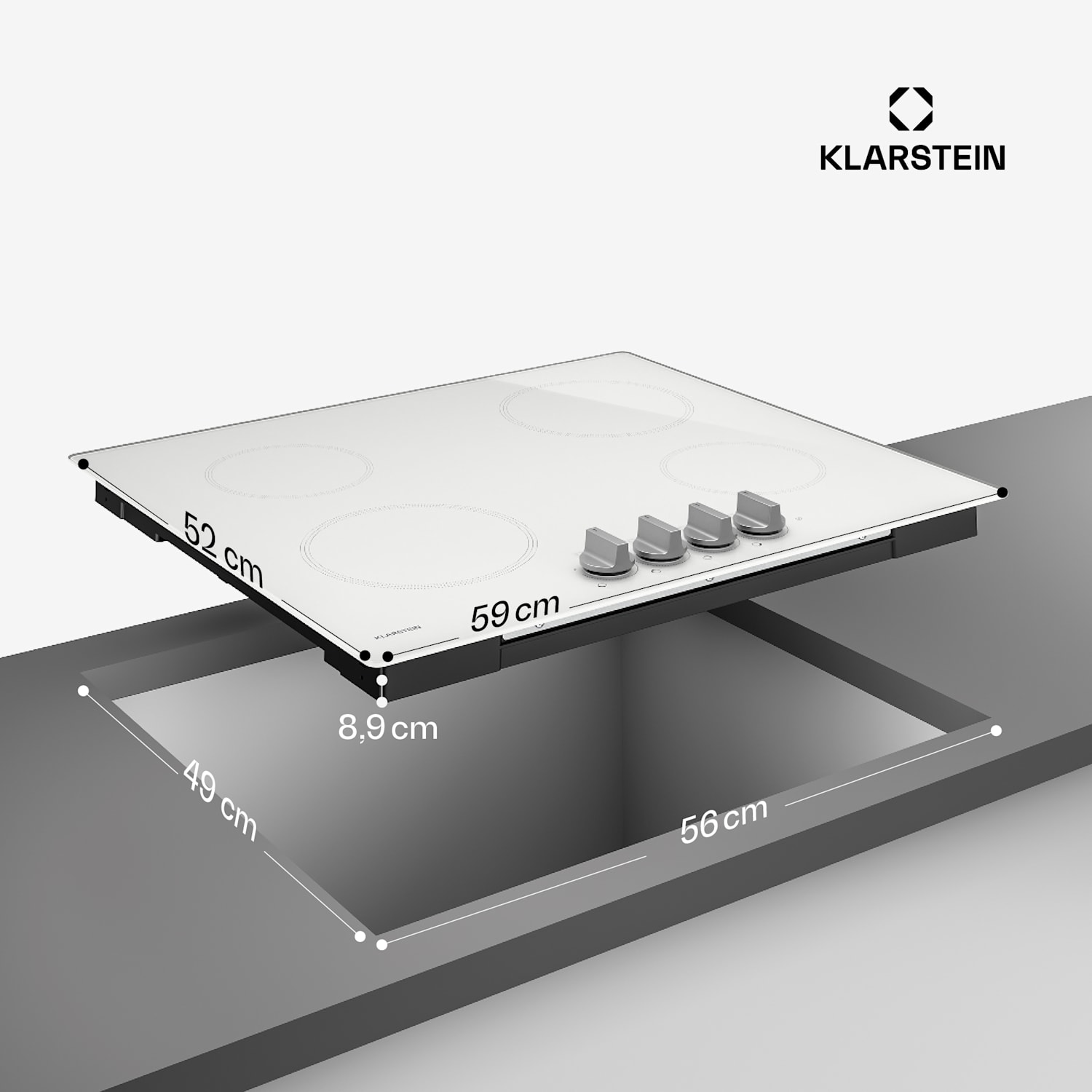 Kochheld placa de inducción | Elegante y potente | 4 zonas de cocción | 7000 W | 60 cm 60 cm | Blanco