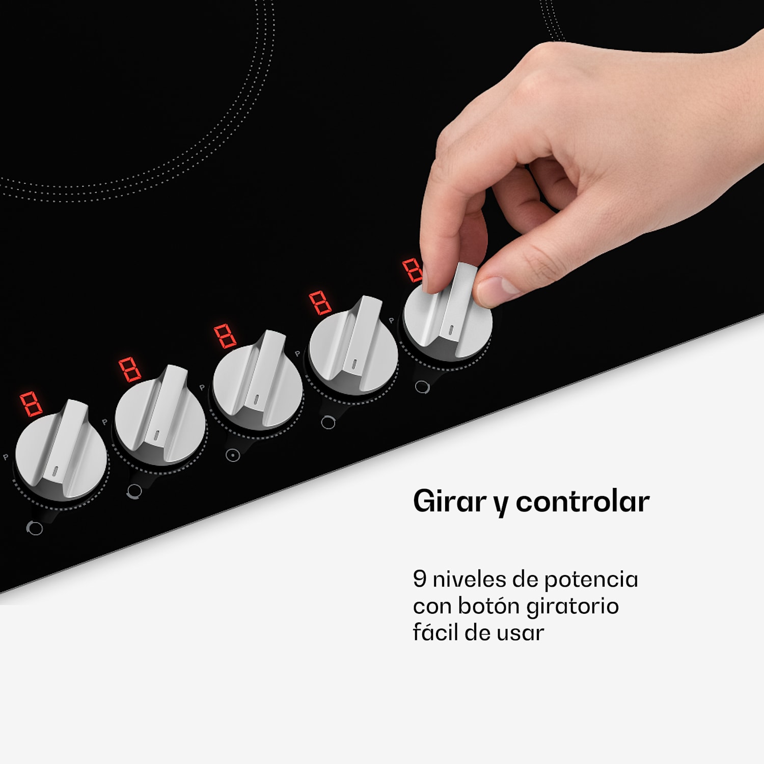 Kochheld placa de inducción | Elegante y potente | 5 zonas de cocción | 8700 W | 90 cm 90 cm | Negro