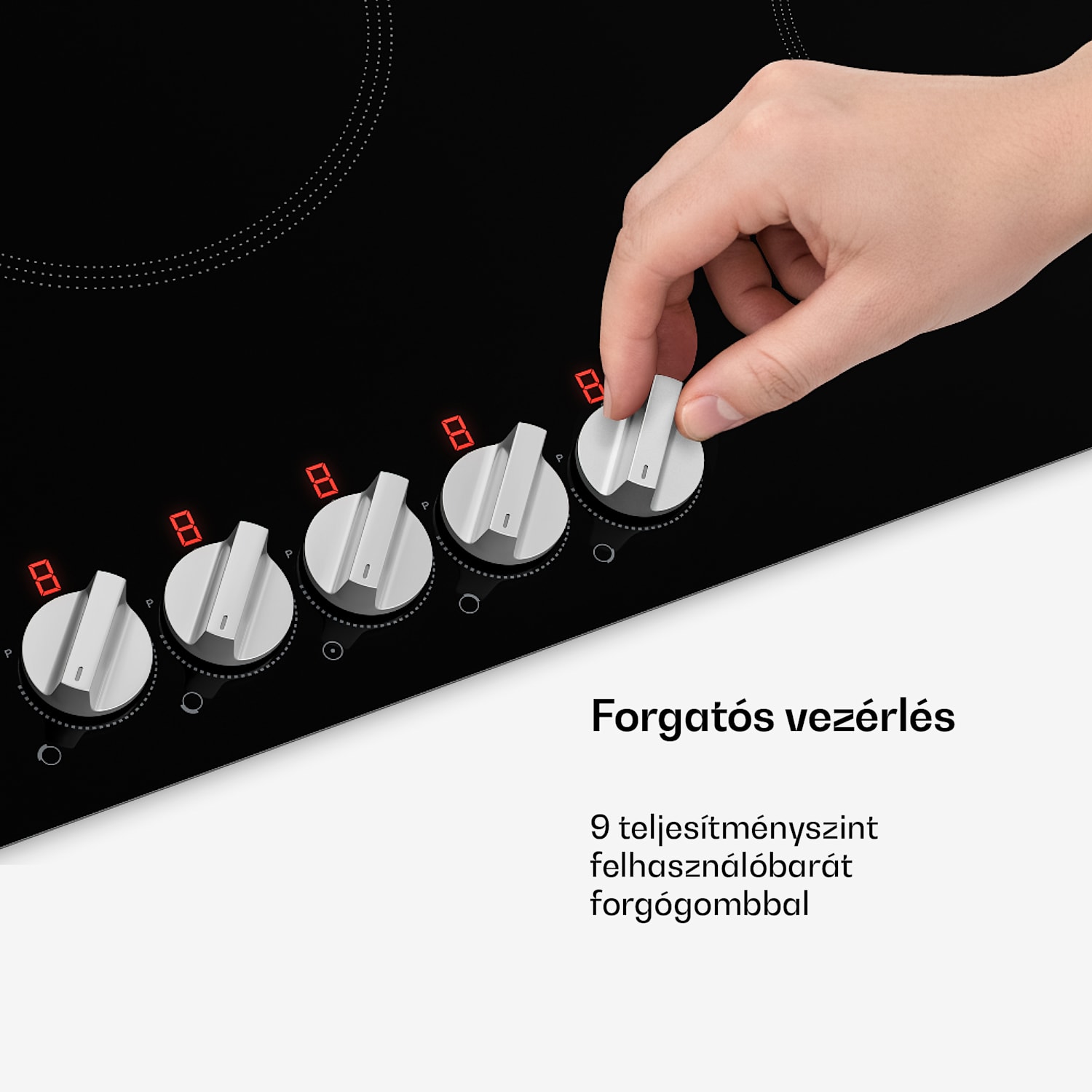 Kochheld indukciós főzőlap | Elegáns és erőteljes | 5 főzőzóna | 8700 W | 90 cm 90 cm | Fekete