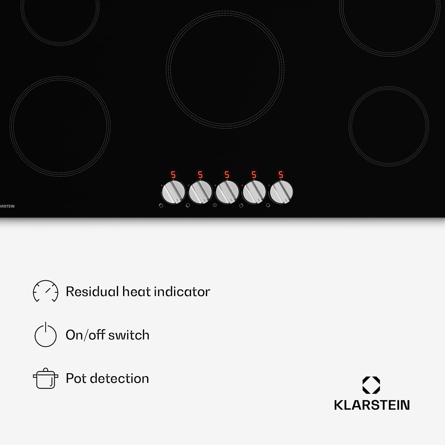 Kochheld placa de indução | Elegante e potente | 5 zonas de cocção | 8700 W | 90 cm 90 cm | Preto