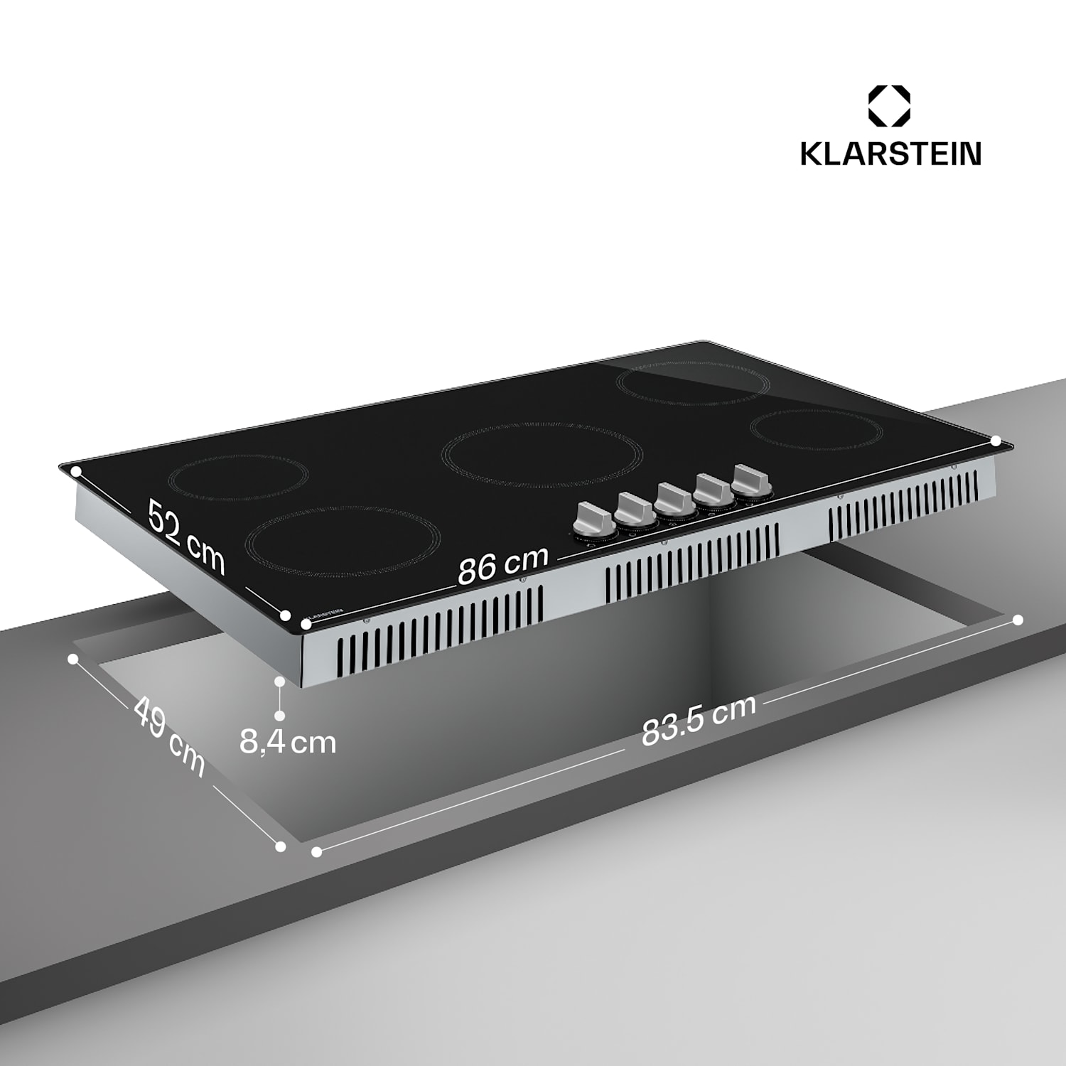 Kochheld placa de inducción | Elegante y potente | 5 zonas de cocción | 8700 W | 90 cm 90 cm | Negro