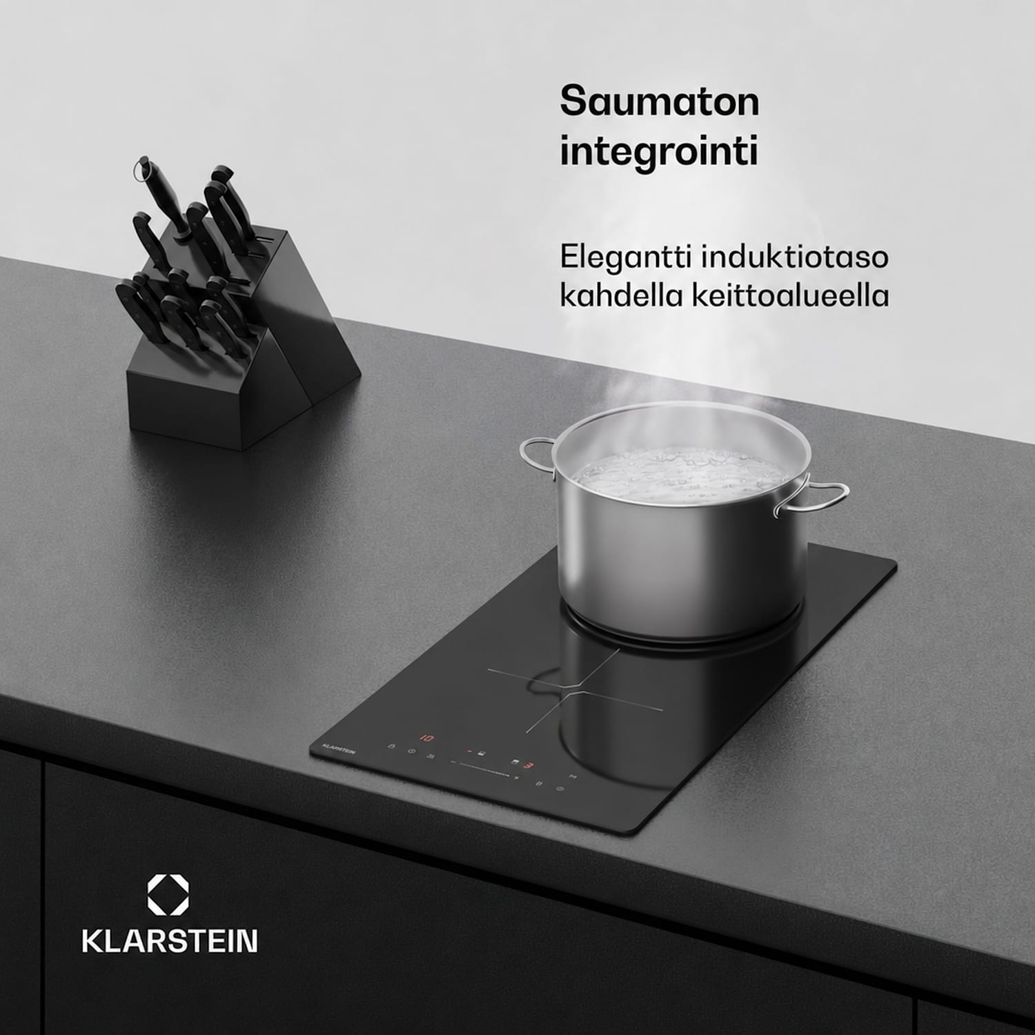 PowerGlide induktioliesitaso | Moderni, kompakti ja tehokas | 2 keittoaluetta | 3500 W | 30 cm 30 cm | Kiiltävä | Musta