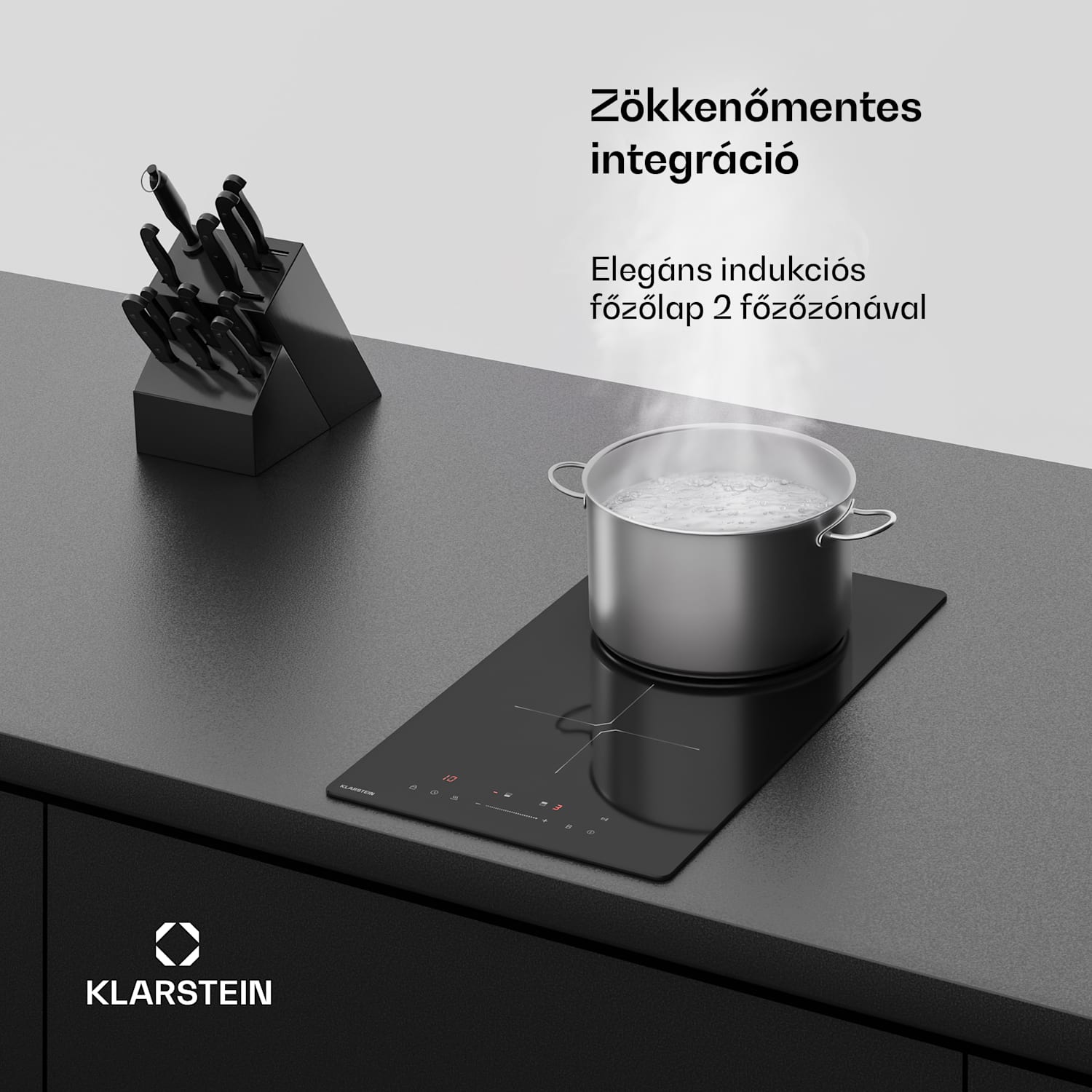 PowerGlide indukciós főzőlap | Modern, kompakt és nagy teljesítményű | 2 főzőzóna | 3500 W | 30 cm 