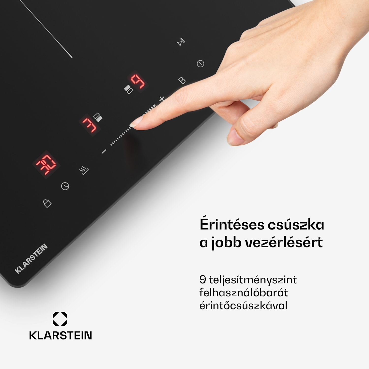 PowerGlide indukciós főzőlap | Modern, kompakt és nagy teljesítményű | 2 főzőzóna | 3500 W | 30 cm 