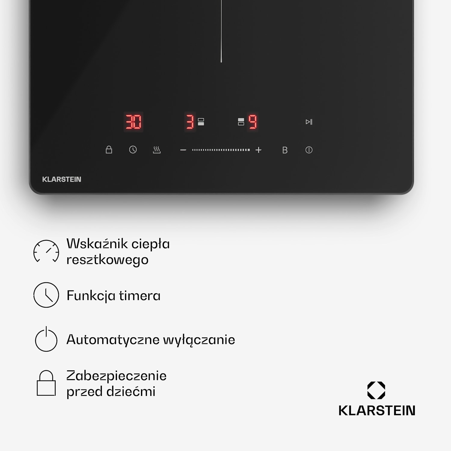 Płyta indukcyjna PowerGlide | Nowoczesna, kompaktowa i wydajna | 2 strefy gotowania | 3500 W | 30 cm 