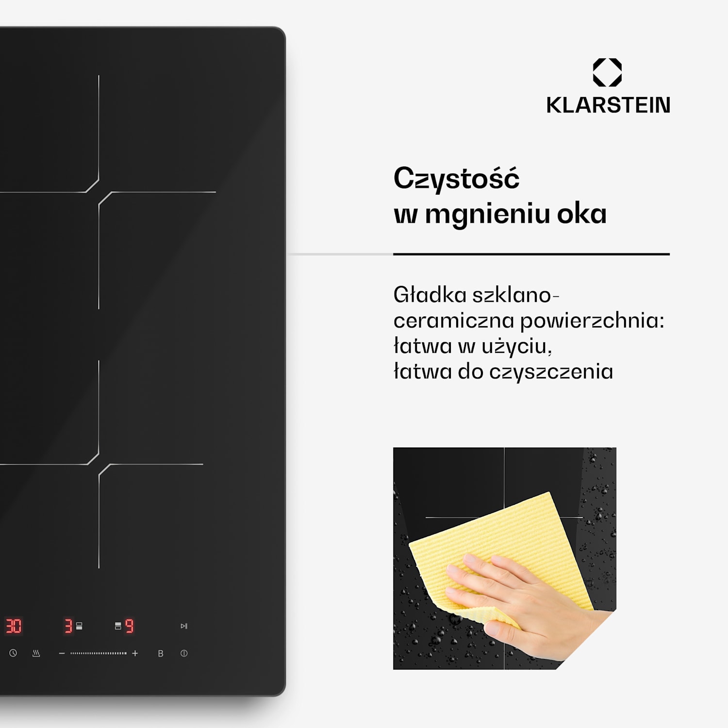 Płyta indukcyjna PowerGlide | Nowoczesna, kompaktowa i wydajna | 2 strefy gotowania | 3500 W | 30 cm 