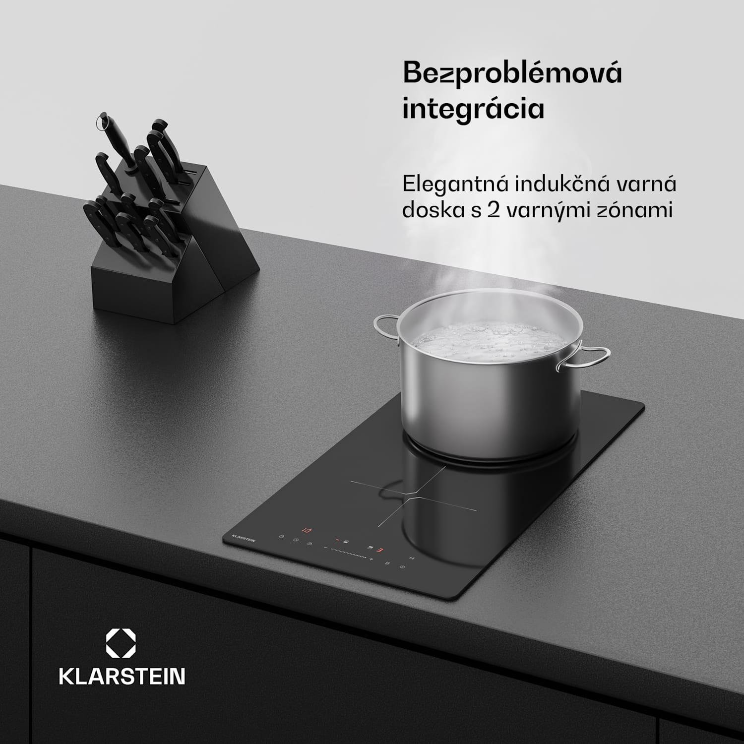 PowerGlide indukčná varná doska | Moderná, kompaktná a výkonná | 2 varné zóny | 3500 W | 30 cm 30 cm | Lesklý | Čierna