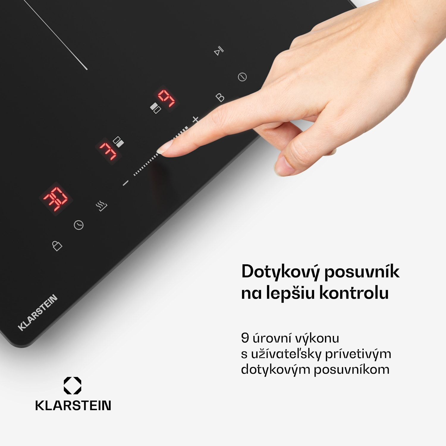 PowerGlide indukčná varná doska | Moderná, kompaktná a výkonná | 2 varné zóny | 3500 W | 30 cm 30 cm | Lesklý | Čierna