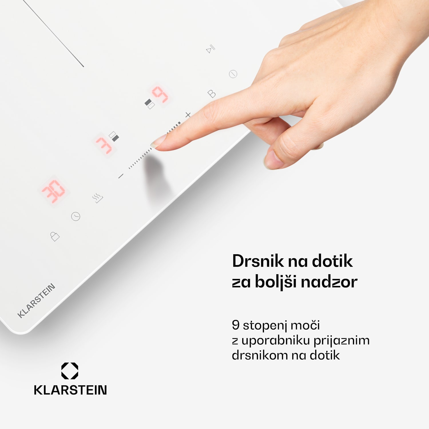 PowerGlide indukcijska kuhalna plošča | Sodobna, kompaktna in zmogljiva | 2 kuhalni območji | 3500 W | 30 cm 