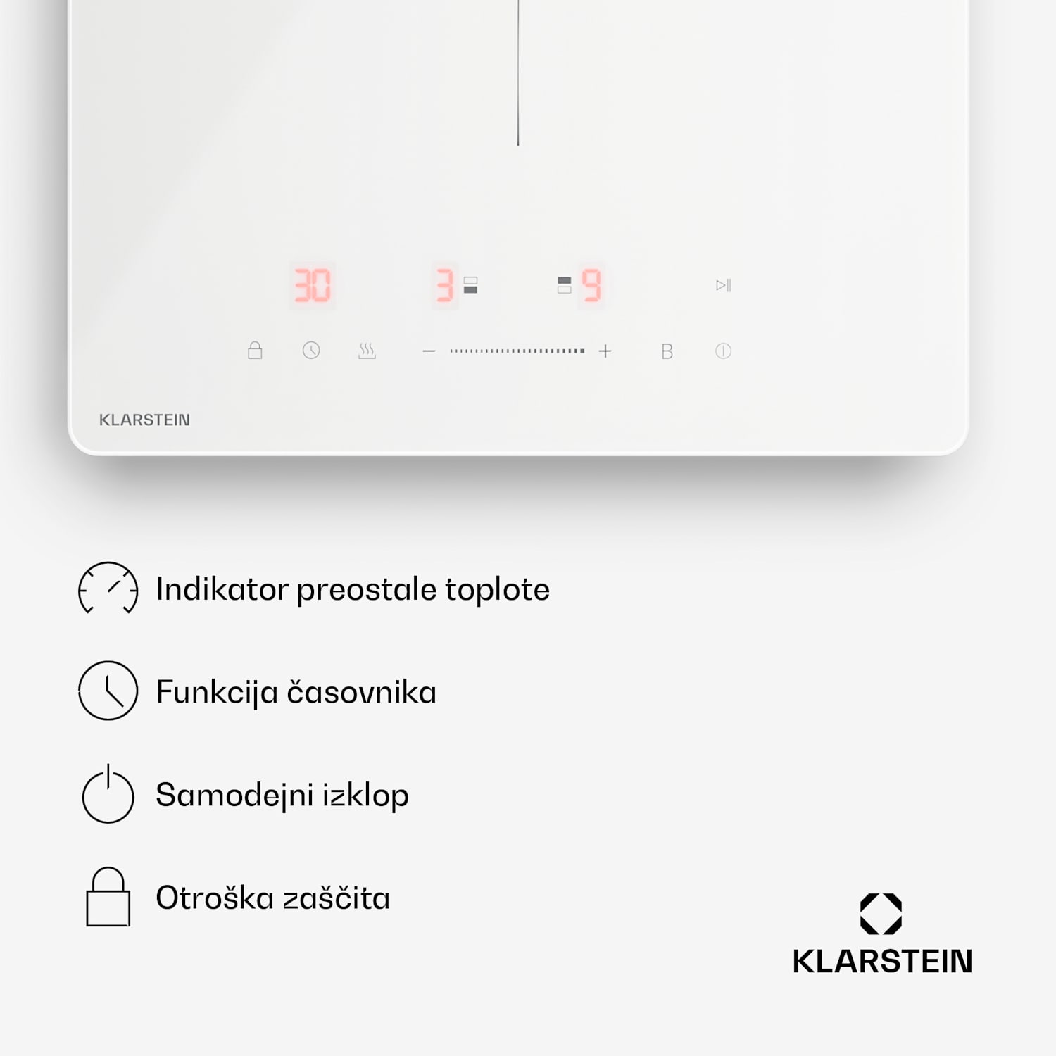 PowerGlide indukcijska kuhalna plošča | Sodobna, kompaktna in zmogljiva | 2 kuhalni območji | 3500 W | 30 cm 