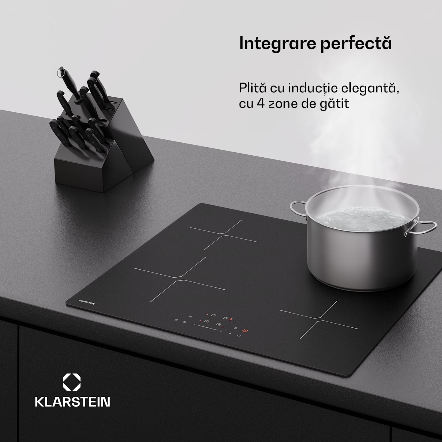 Plită cu inducție PowerGlide | suprafață rezistentă la zgârieturi | 4 zone de gătit | 7400 W | 60 cm 