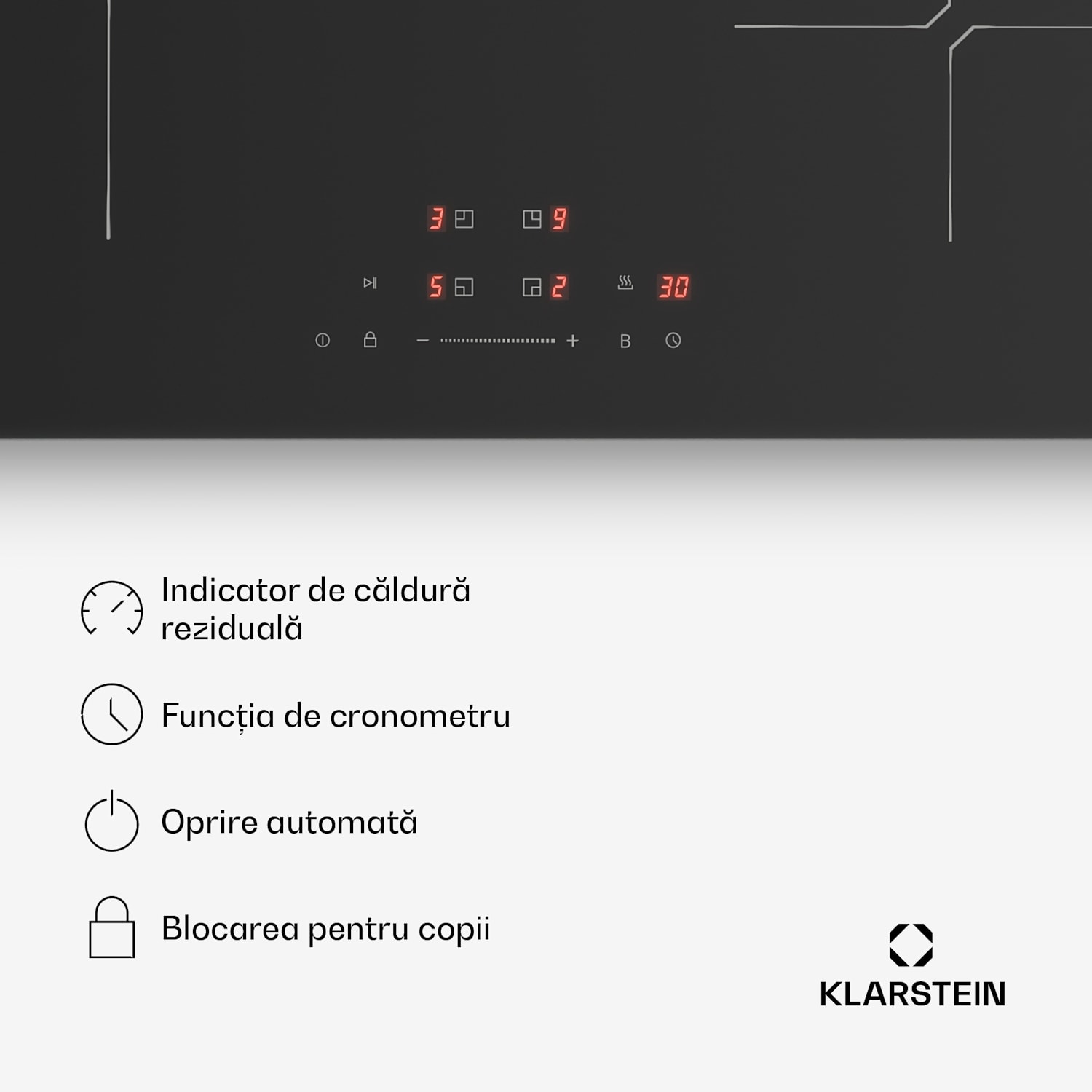 Plită cu inducție PowerGlide | suprafață rezistentă la zgârieturi | 4 zone de gătit | 7400 W | 60 cm 