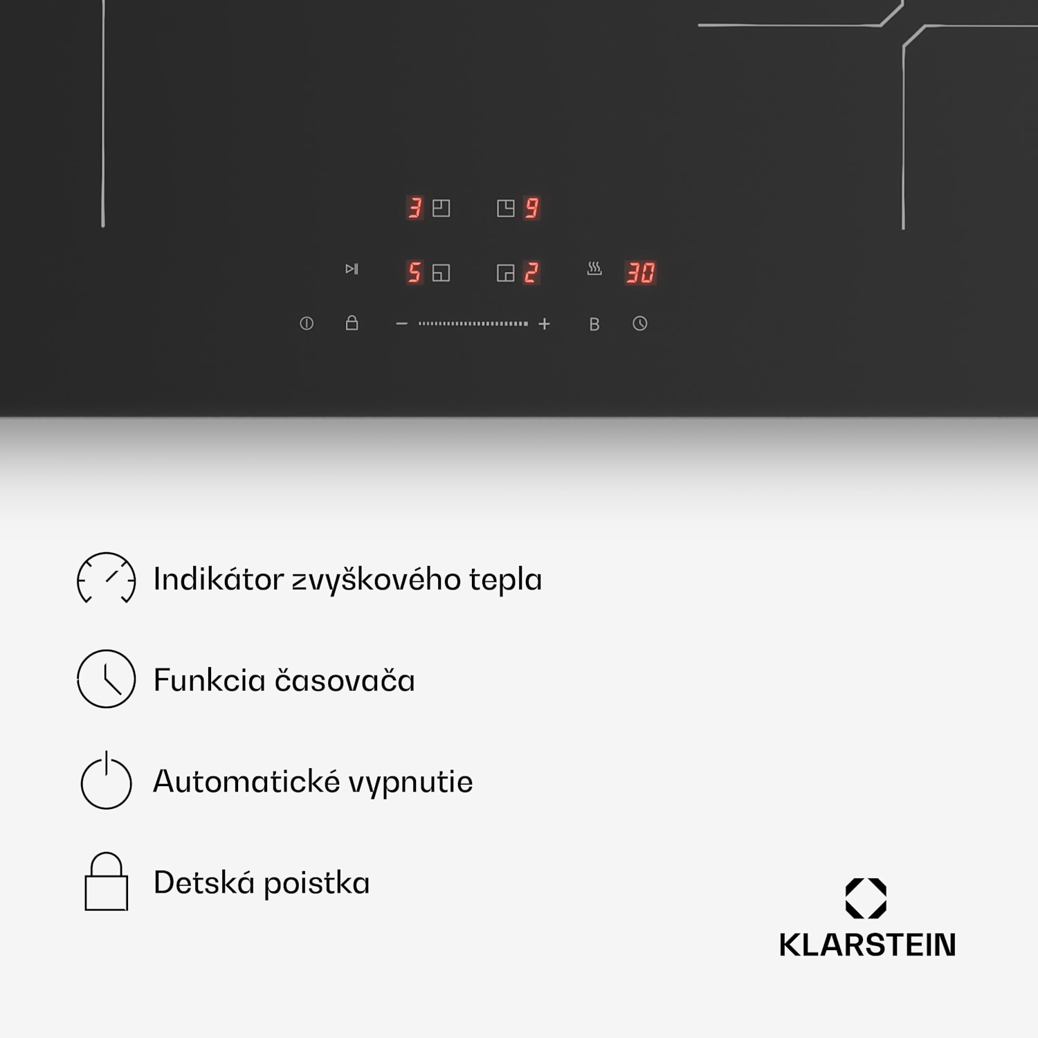 PowerGlide indukčná varná doska | povrch odolný proti poškriabaniu | 4 varné zóny | 7400 W | 60 cm 60 cm | Proti poškriabaniu | Čierna