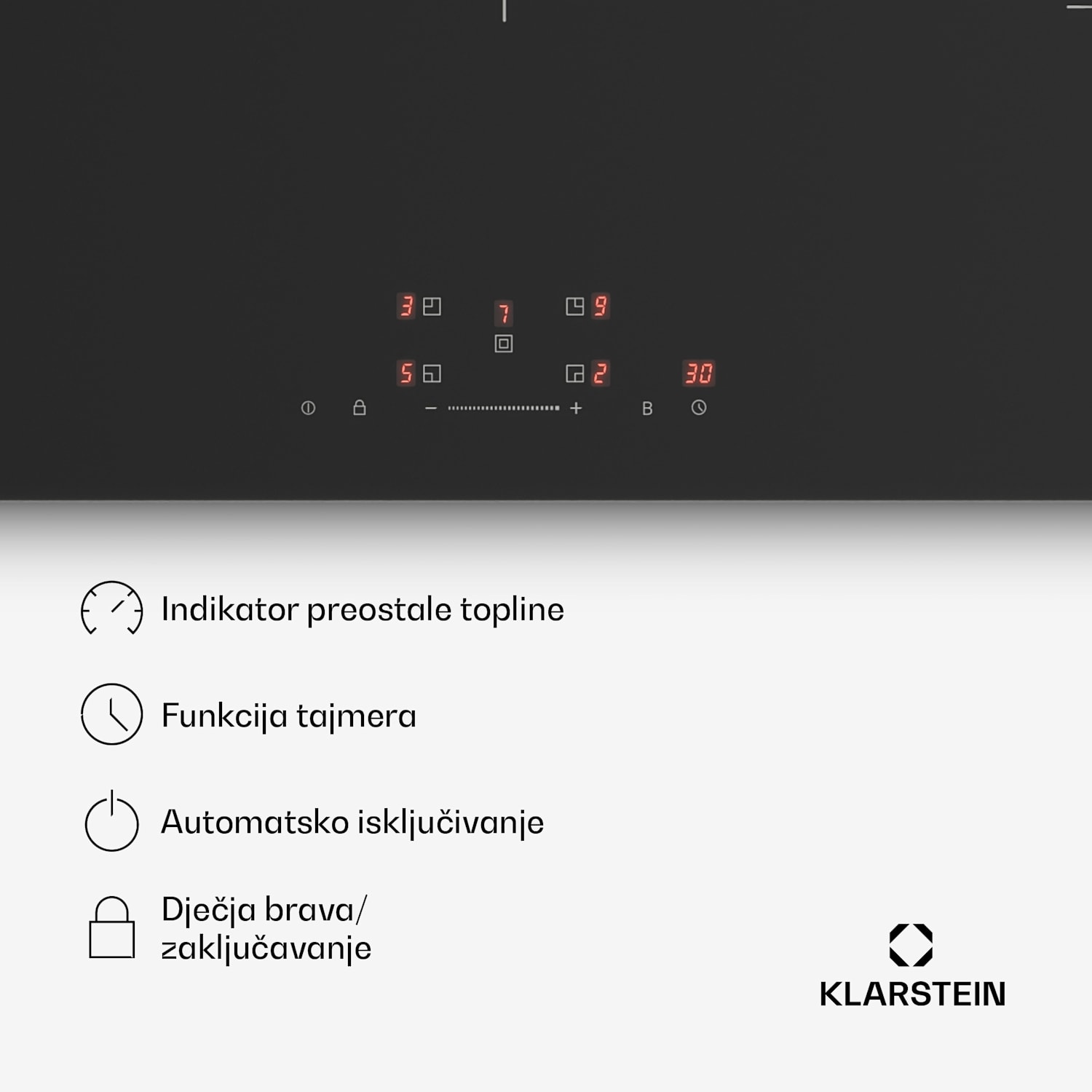 Indukcijska ploča za kuhanje PowerGlide | površina otporna na ogrebotine | 5 zona za kuhanje | 9800 W | 90 cm 90 cm | Protiv ogrebotina | Crna