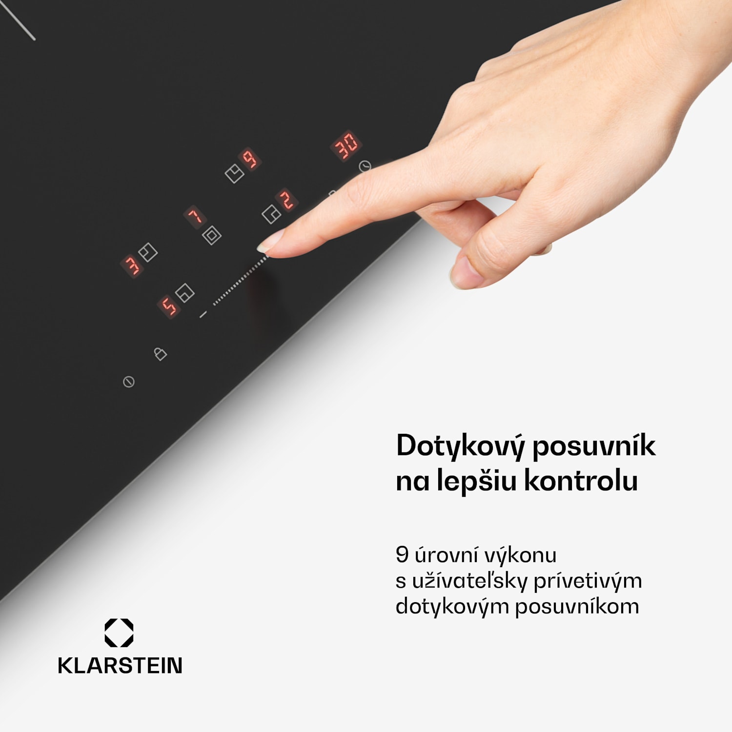 PowerGlide indukčná varná doska | povrch odolný voči poškriabaniu | 5 varných zón | 9800 W | 90 cm 90 cm | Proti poškriabaniu | Čierna