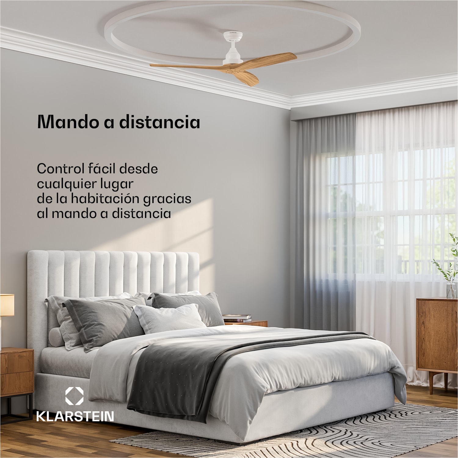 Ventilador de techo Santa Elena | 132 cm | 35 W | 25 m² | Funcionamiento silencioso | Madera 132 cm (habitaciones de 13 a 25 m²) | Mando a distancia | Arce