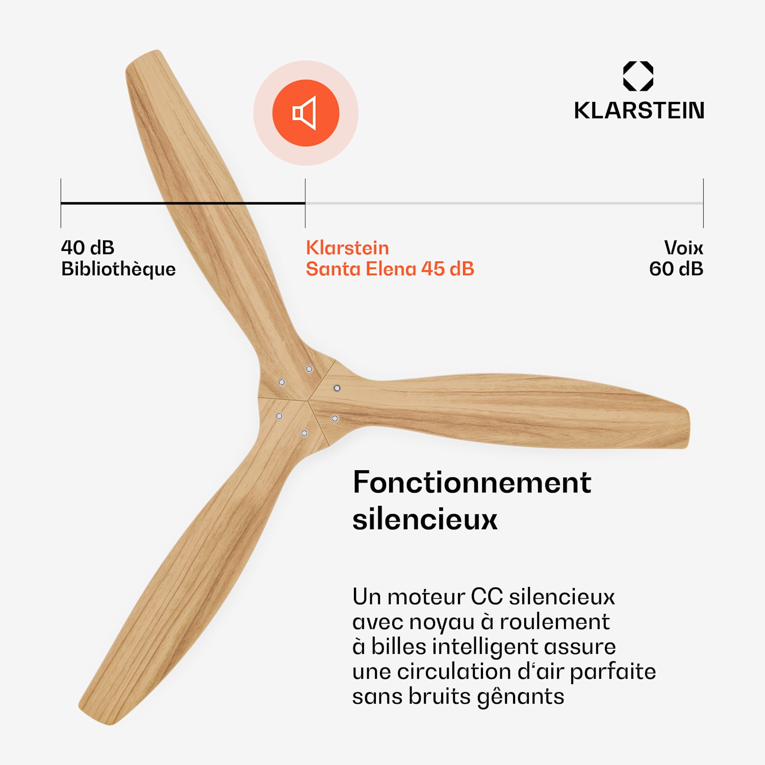 Plafondventilator Santa Elena | 132 cm | 35 W | 25 m² | Stille werking | Hout 132 cm (kamers 13–25 m²) | Afstandsbediening | Maple