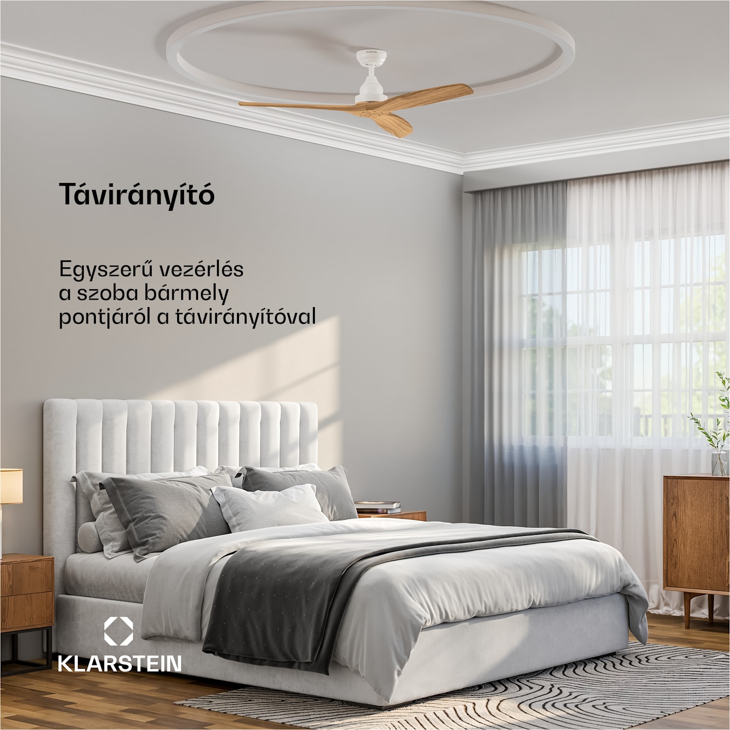 Santa Elena mennyezeti ventilátor | 132 cm | 35 W | 25 m² | Csendes működés | Fa 132 cm (13-25 m²-es szobák) | Távirányító | Juhar