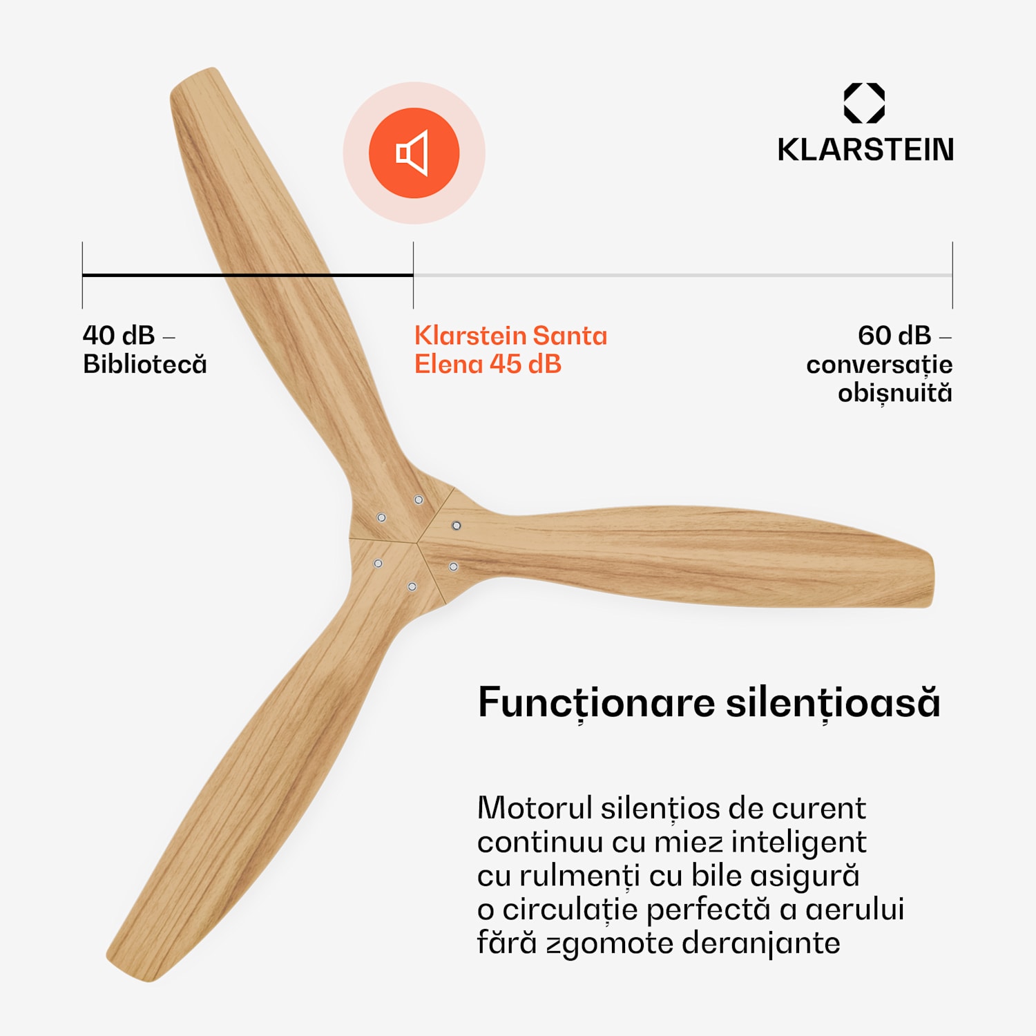 Ventilator de tavan Santa Elena | 132 cm | 35 W | 25 m² | Funcționare silențioasă | Lemn 132 cm (camere 13–25 m²) | Telecomanda | Arțar