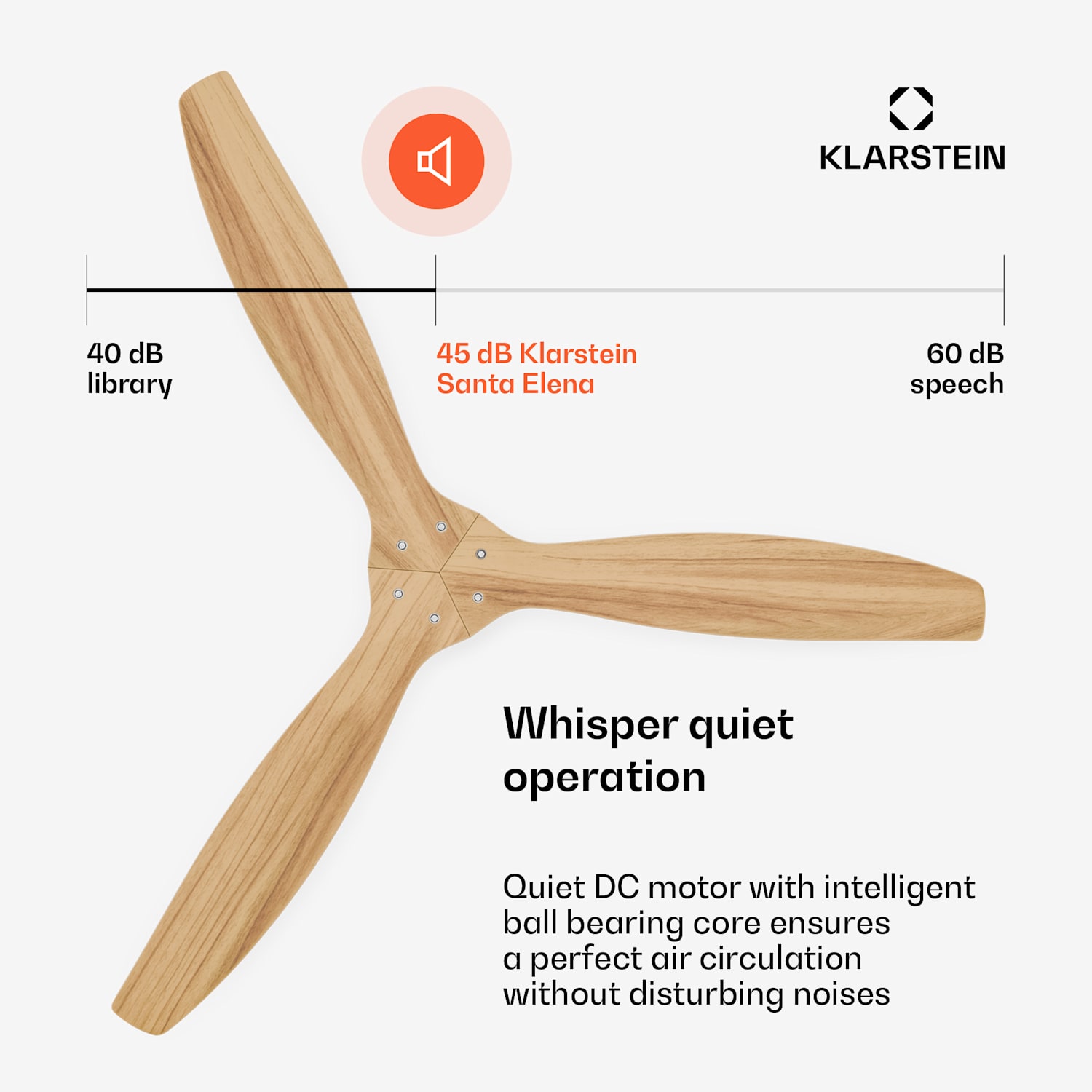 Santa Elena kattotuuletin | 132 cm | 35 W | 25 m² | Hiljainen käyttö | Puu 132 cm (huoneet 13-25 m²) | Kaukosäädin | Vaahtera