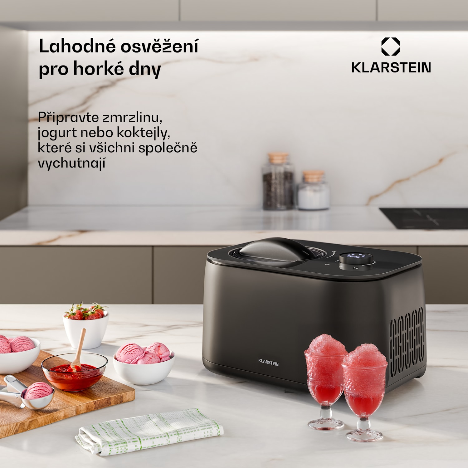 Zmrzlinovač, výrobník ledové tříště a jogurtu FrostFusion s kompresorem | 1 l | 100 W 