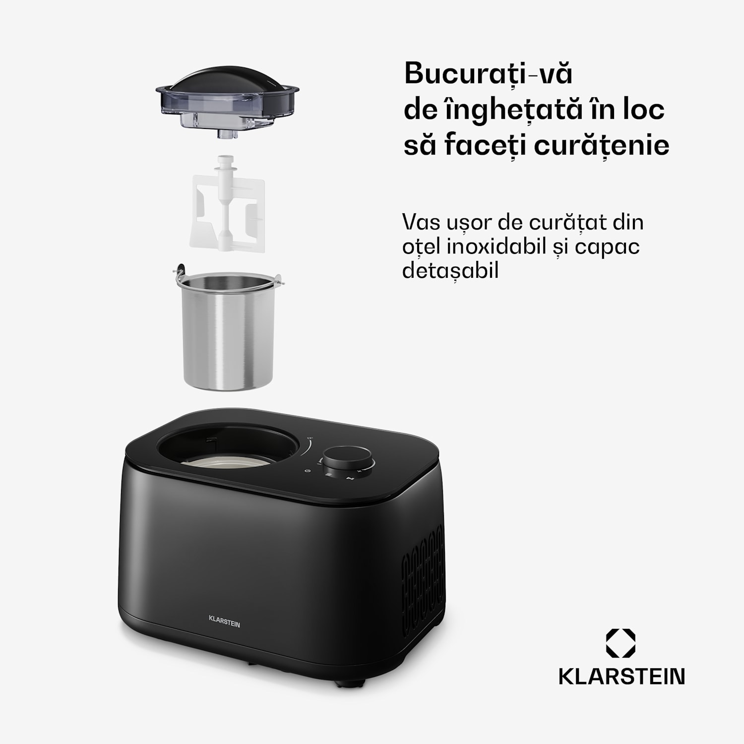 Aparat de înghețată FrostFusion, pentru prepararea de slushie și iaurt, cu compresor | 1 l | 100 W 