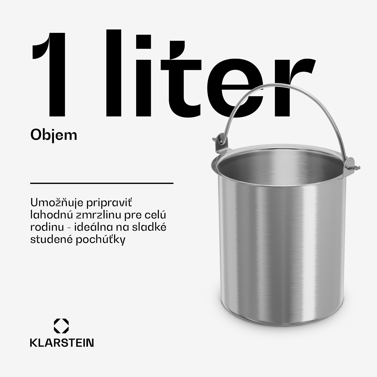 FrostFusion nádoba na ľad | 1 liter | nehrdzavejúca oceľ | odolná proti korózii | odolná proti poškriabaniu | vhodná do umývačky riadu 