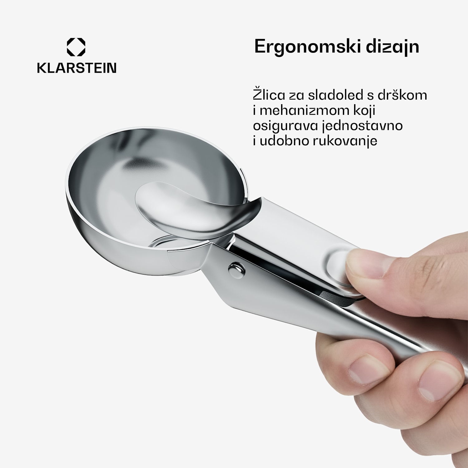 FrostFusion lopatica za sladoled | nehrđajući čelik | neklizajuća | ergonomska | periva u perilici posuđa 