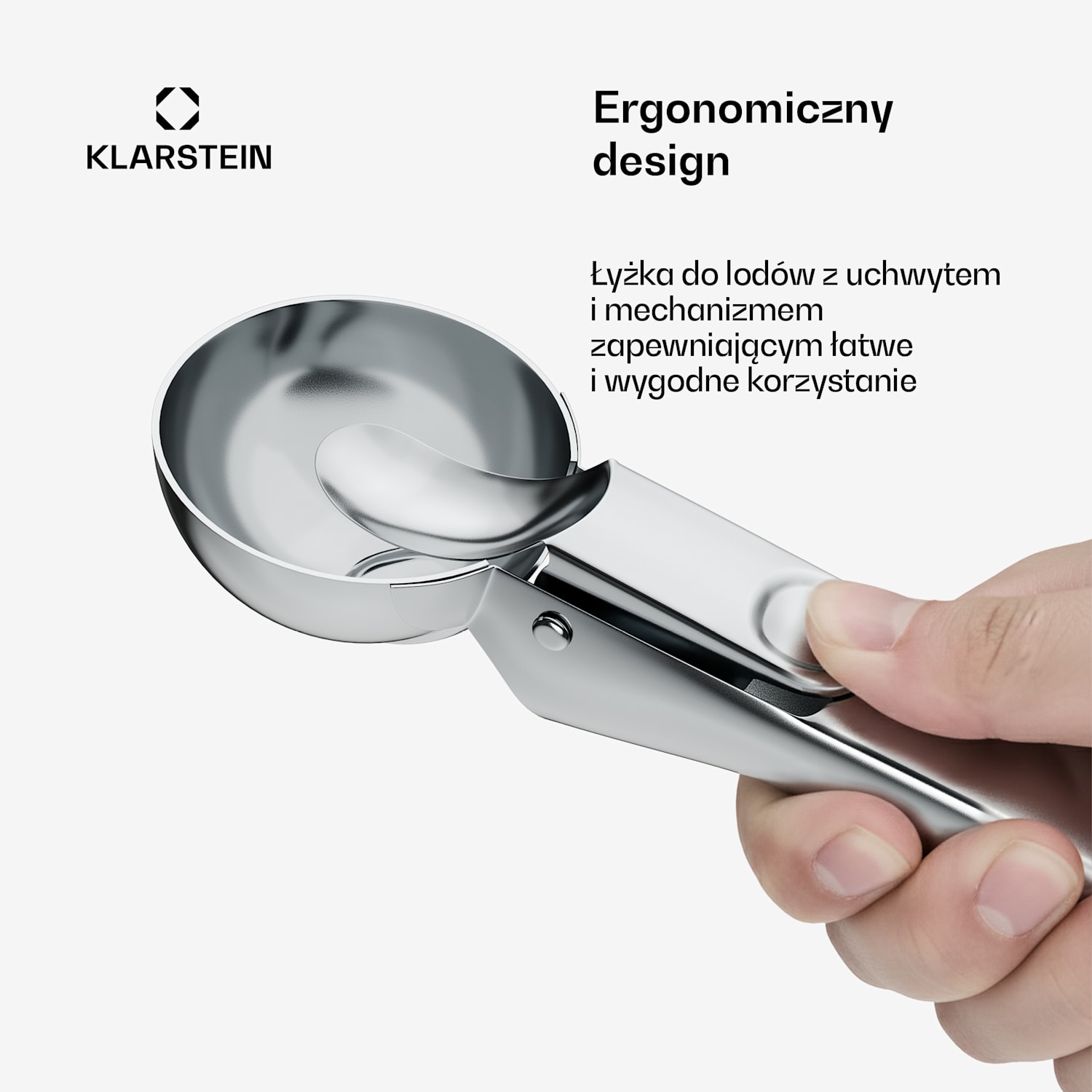 FrostFusion łyżka do lodów | stal nierdzewna | antypoślizgowa | ergonomiczna | możliwość mycia w zmywarce 