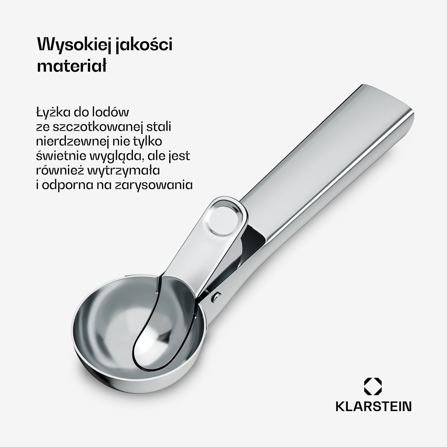 FrostFusion łyżka do lodów | stal nierdzewna | antypoślizgowa | ergonomiczna | możliwość mycia w zmywarce 