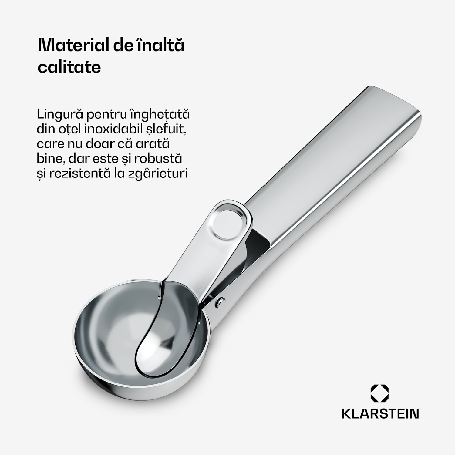 Lingură pentru înghețată FrostFusion | oțel inoxidabil | antiderapantă | ergonomică | potrivită pentru mașina de spălat vase 