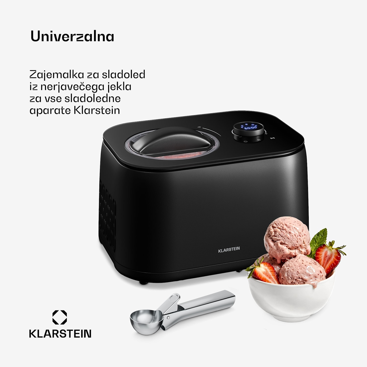 FrostFusion zajemalka za sladoled | nerjaveče jeklo | nedrseče | ergonomska | primerna za pomivanje v pomivalnem stroju 