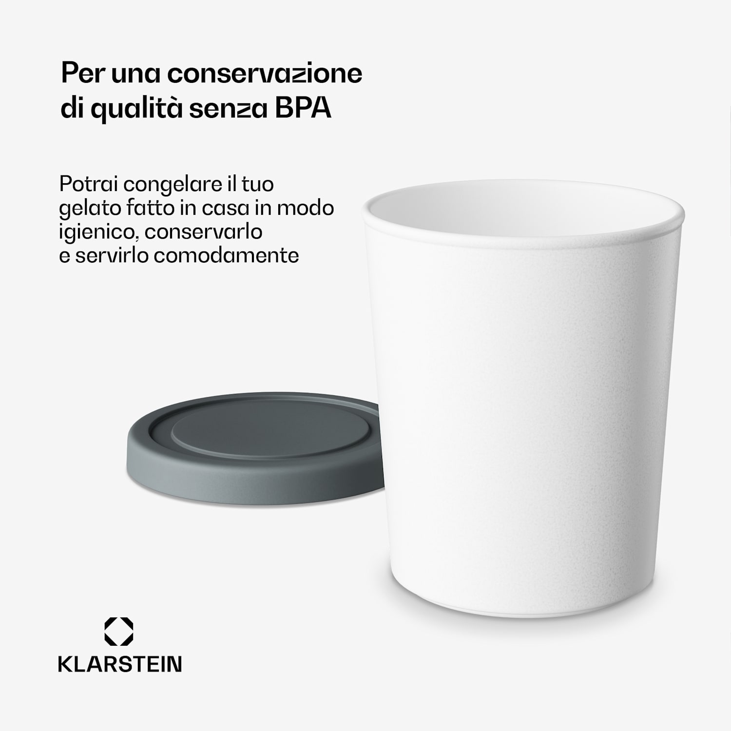 Set di contenitori per il gelato | 180 millilitri | Plastica | Lavabili in lavastoviglie 