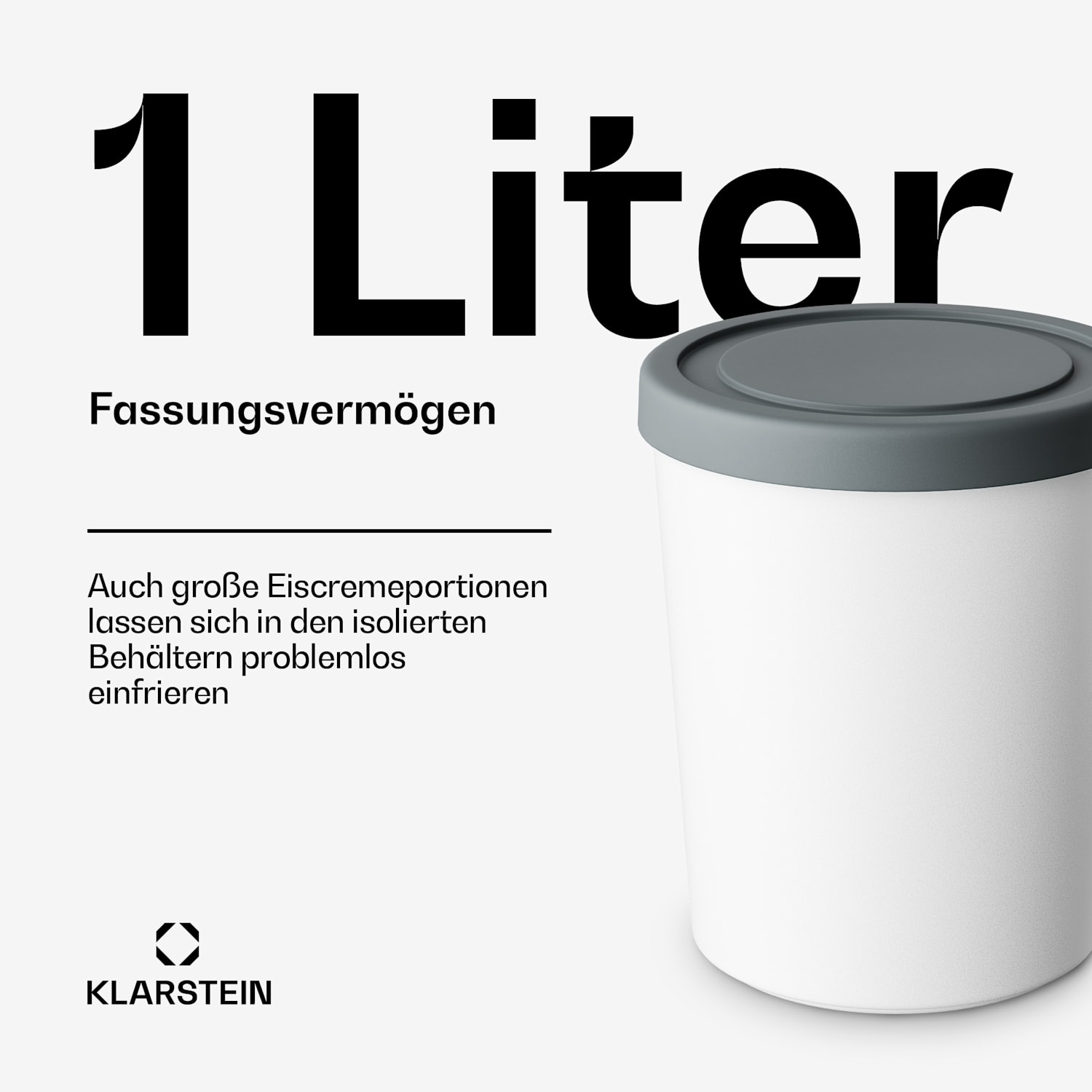 Set di contenitori per il gelato | 1 litro | Plastica | Lavabili in lavastoviglie 