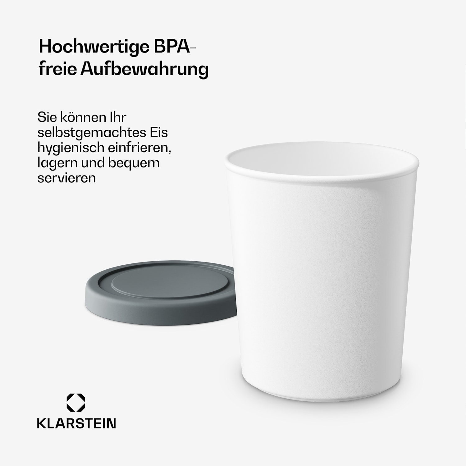 Set di contenitori per il gelato | 1 litro | Plastica | Lavabili in lavastoviglie 