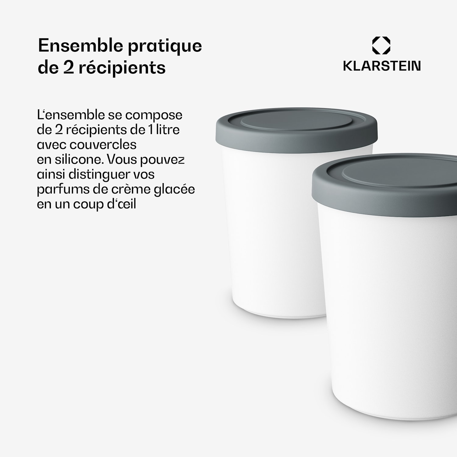 Ensemble de bac à glace | 1 litre | plastique | compatible lave-vaisselle 