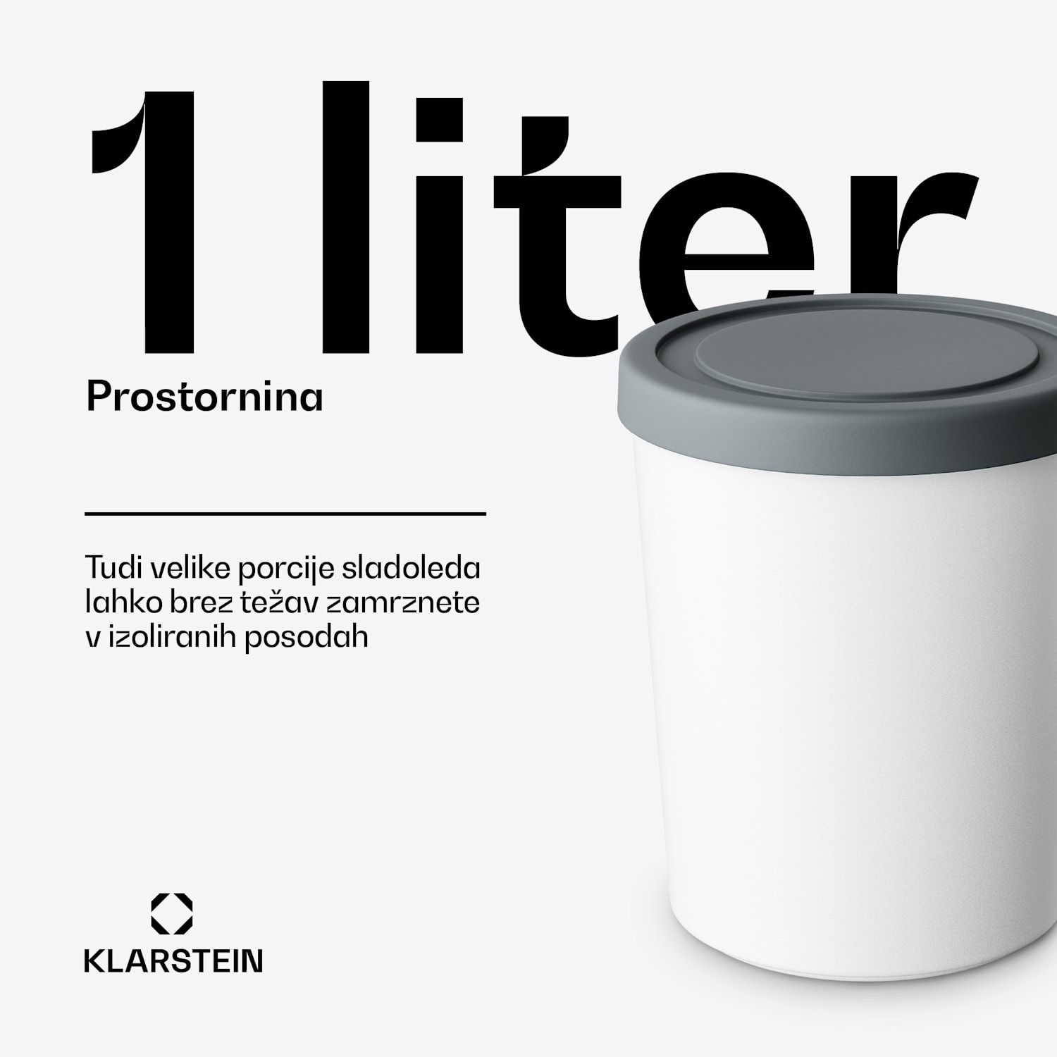 Komplet za led | 1 liter | plastika | primerno za pomivanje v pomivalnem stroju 