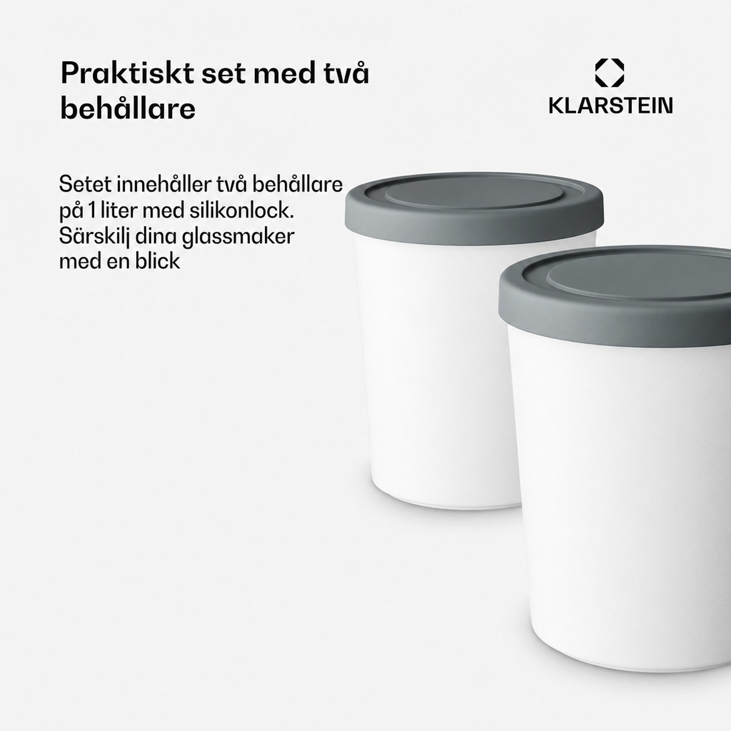 Isbehållarset | 1 liter | Plast | Tål maskindisk 