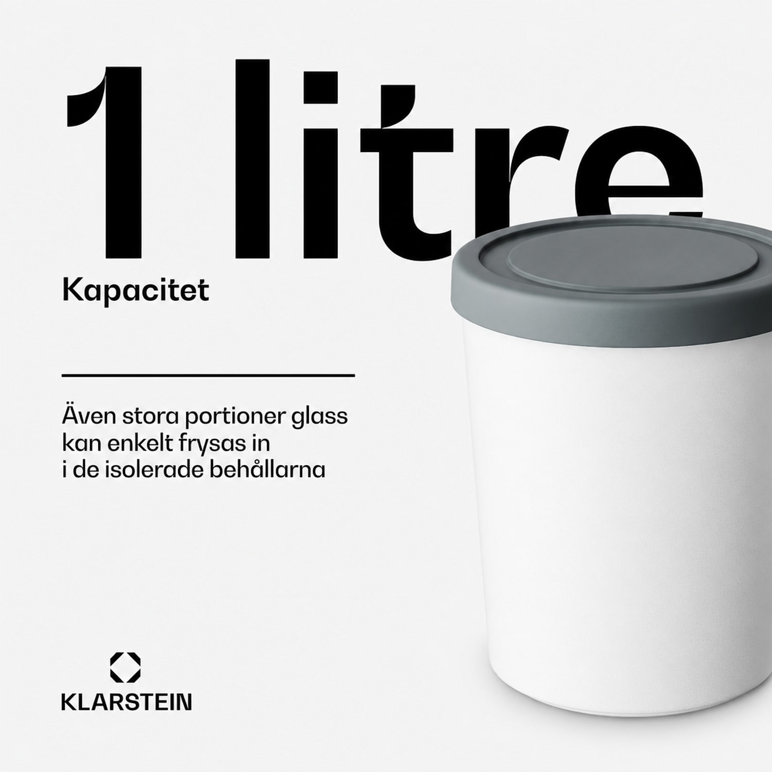 Isbehållarset | 1 liter | Plast | Tål maskindisk 