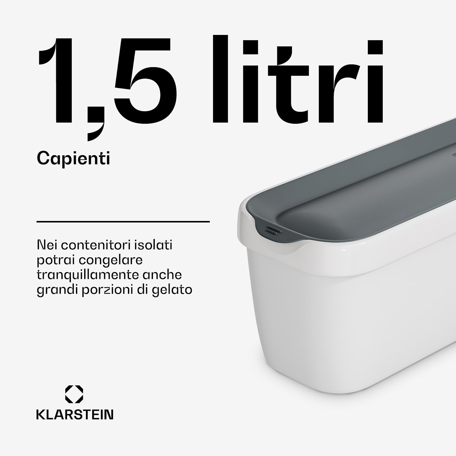 Set di contenitori per il gelato | 1,5 litri | Plastica | Lavabili in lavastoviglie 