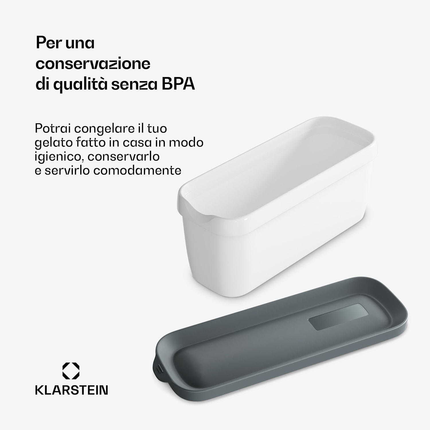 Set di contenitori per il gelato | 1,5 litri | Plastica | Lavabili in lavastoviglie 