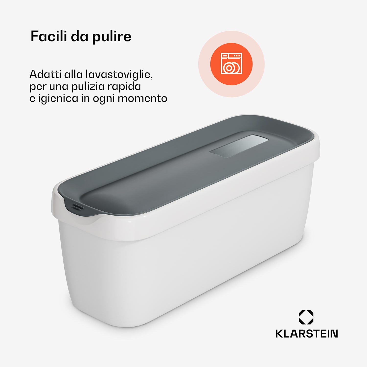 Set di contenitori per il gelato | 1,5 litri | Plastica | Lavabili in lavastoviglie 