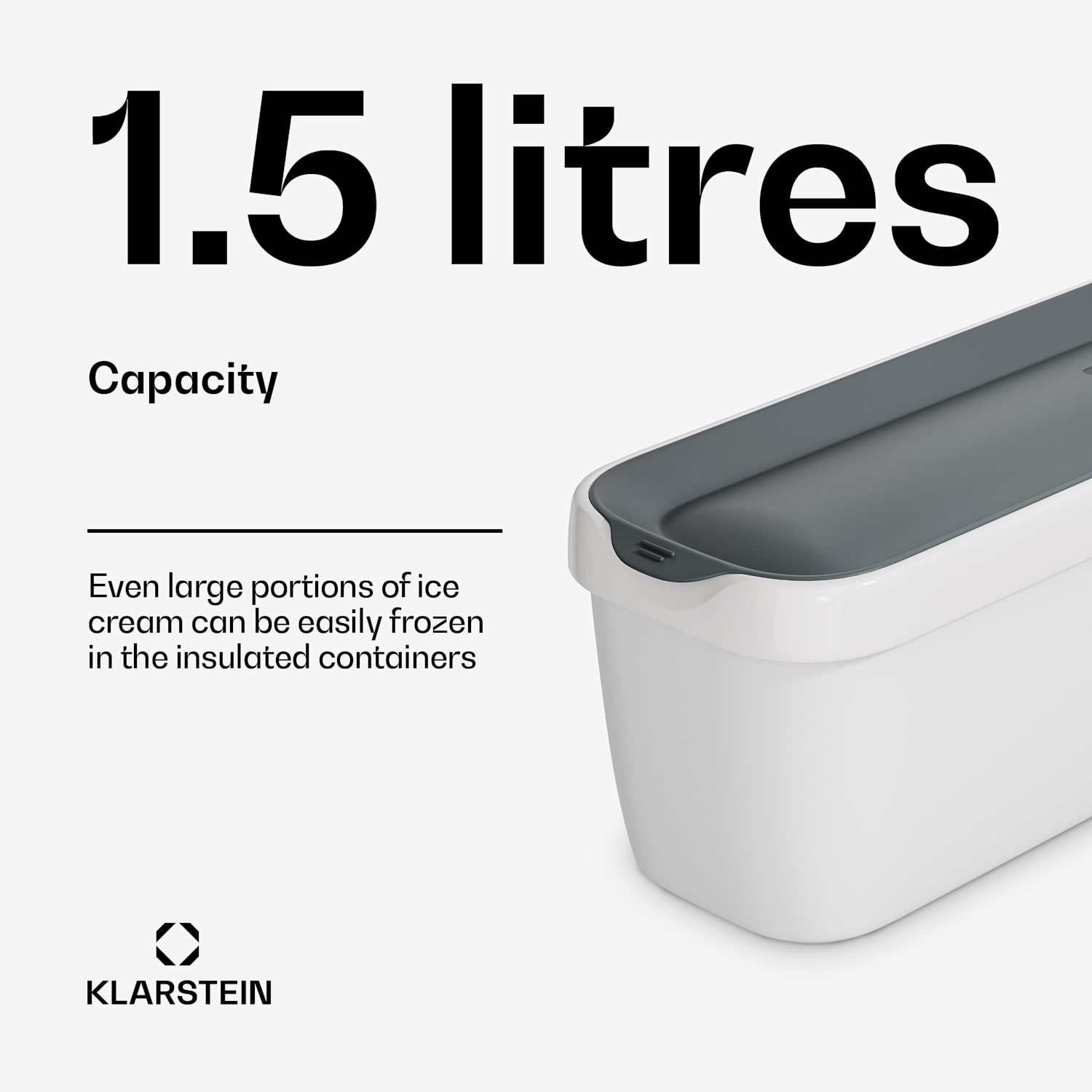 Ice cream container set | 1.5 litres | Plastic | Dishwasher safe 